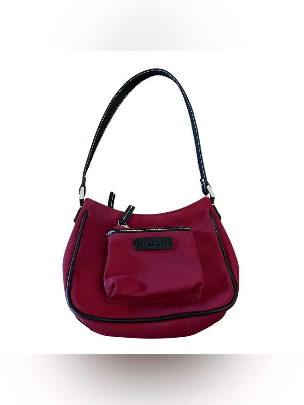 Y2K Kenneth Cole Reaction Shoulder Bag Purse Maroon Black